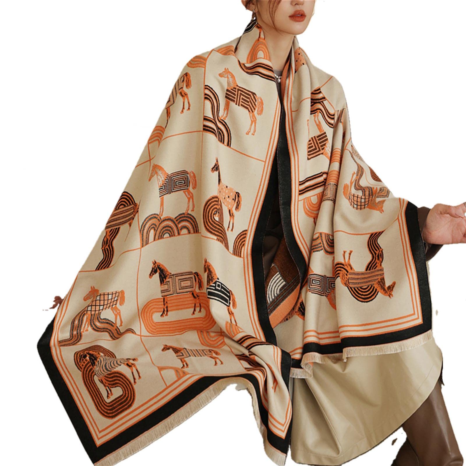 UKKO Sciarpa Sciarpa Invernale Donna Cashmere Caldo Pashmina Foulard Spessa Morbida