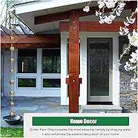 Vista 4 de Rain Chains,Rain Catcher Chain, Hanging Rain Chain Aluminum, Decorative Water Catcher Copper-Plated Cup, Heavy Rain Water Chain,B-26m/85ft