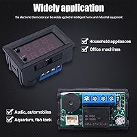 Vista 6 de Twidec Controlador de temperatura /DC 12V programable -50 a 230.0 °F (-58 a 230 °F) Pantalla LED rojo/azul Monitor Módulo de control de termostato