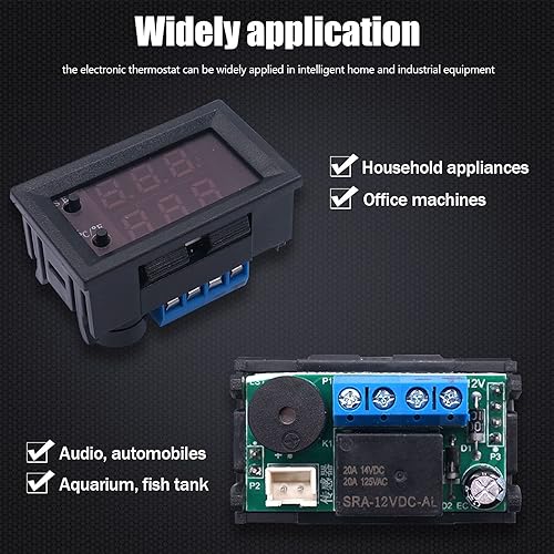 Miniatura 6 de Twidec Controlador de temperatura DC 12V programable -50 a 230.0 F (-58 a 230 F) Pantalla LED rojoazul Monitor Módulo de control de termostato de