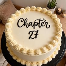 Q605 Chapter 27 Cake Topper Acrylic black 27th Birthday Cake Toppers, Number 27 Birthday Cake Pick for Girls & Boys, Cheers to 27 Years Old Birthday Wedding Anniversary
