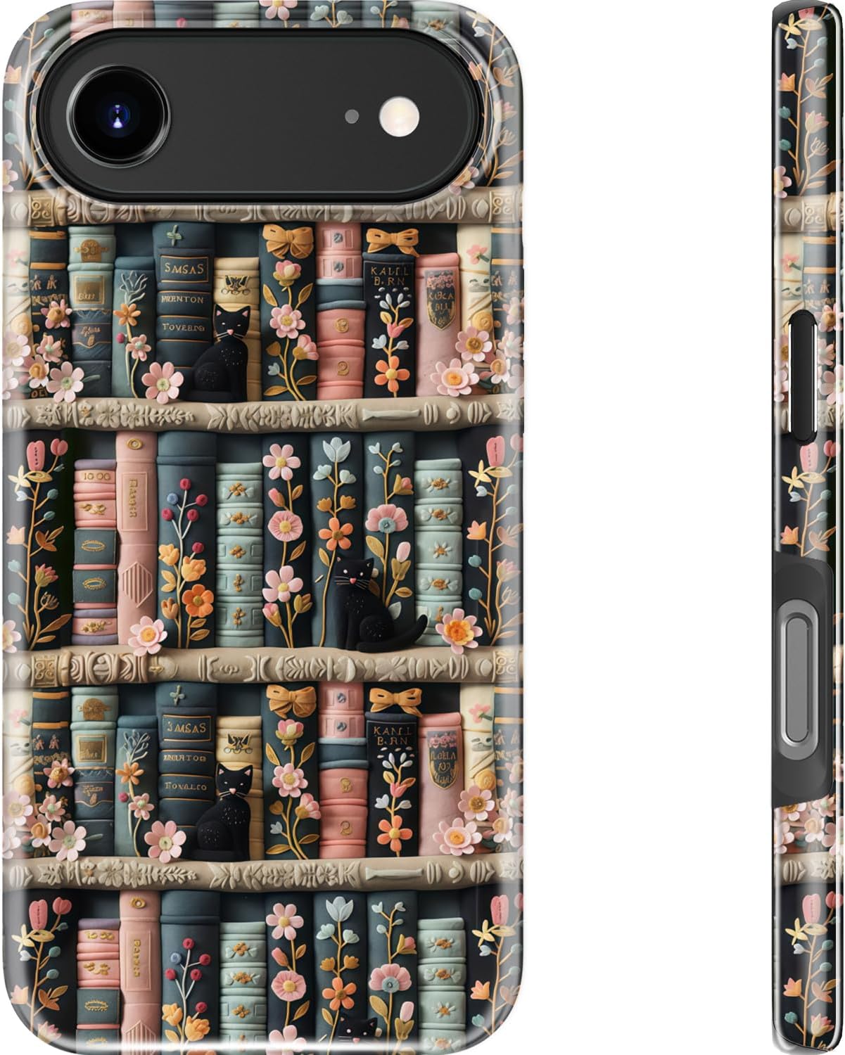Goodon for iPhone Air Case Cute,Aesthetic Vintage Bookshelf with Floral,Compatible with Magsafe,Trendy Wildflower Unique Cool Retro Coquette Slim Silicone Phone Cover for Women Girls