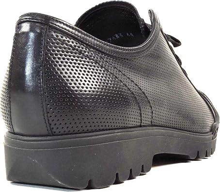 Baldinini Men's Black Perforated Leather Sneakers, Comfort Platform Sole, Size 44 EU