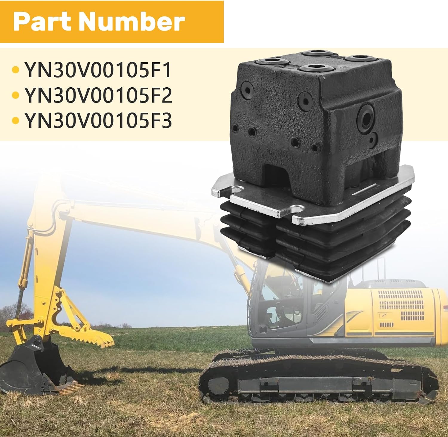 YN30V00105F1 Foot Control Pilot Valve Compatible with Kobelco SK75SR SK140SR SK230SR-3 SK260SR-3 SK170-8 SK200-8 SK210-8 SK350-8 and Other Models Replaces# YN30V00105F2 YN30V00105F3