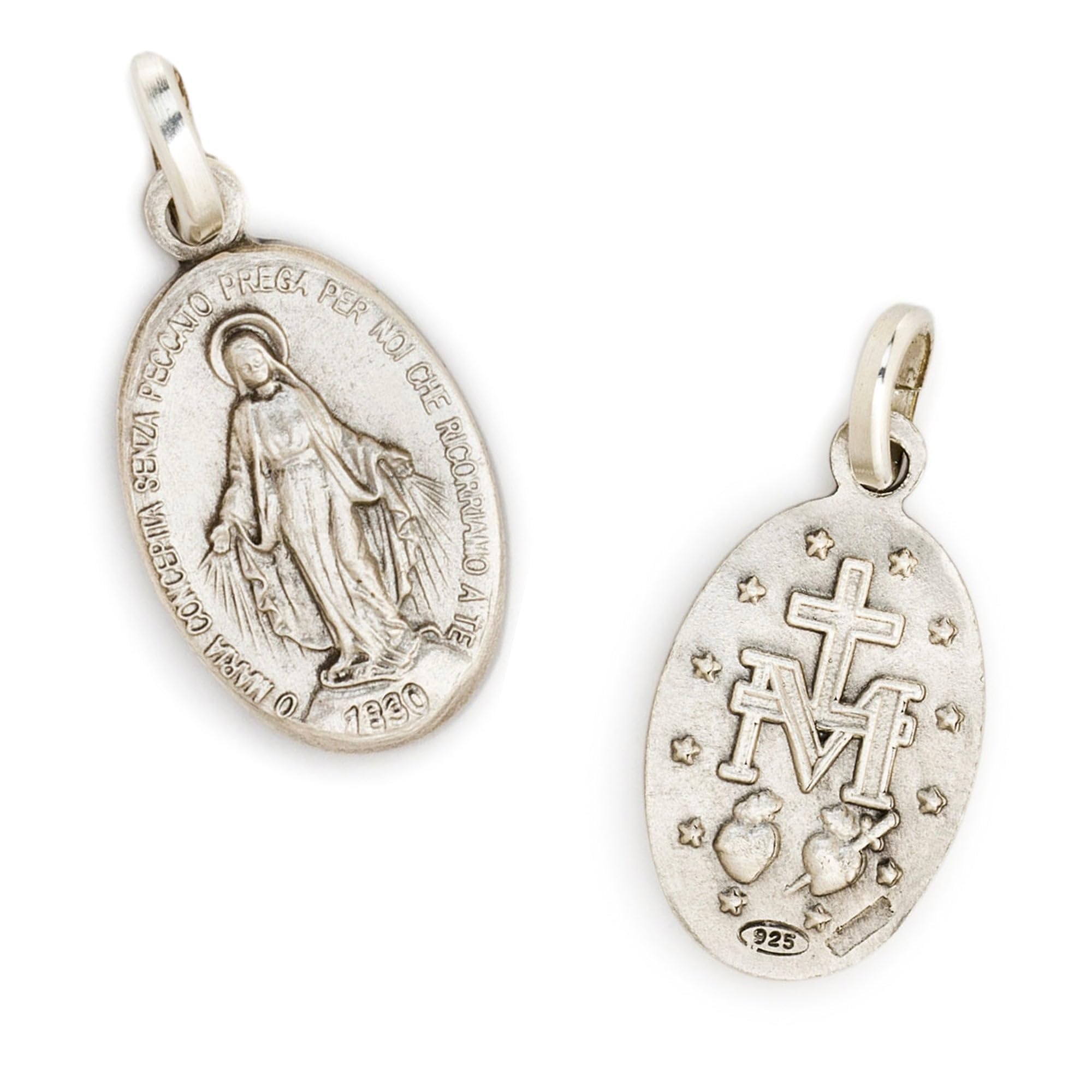 SHALOM - Medaglia Miracolosa In argento 925. Altezza 1,6 Cm