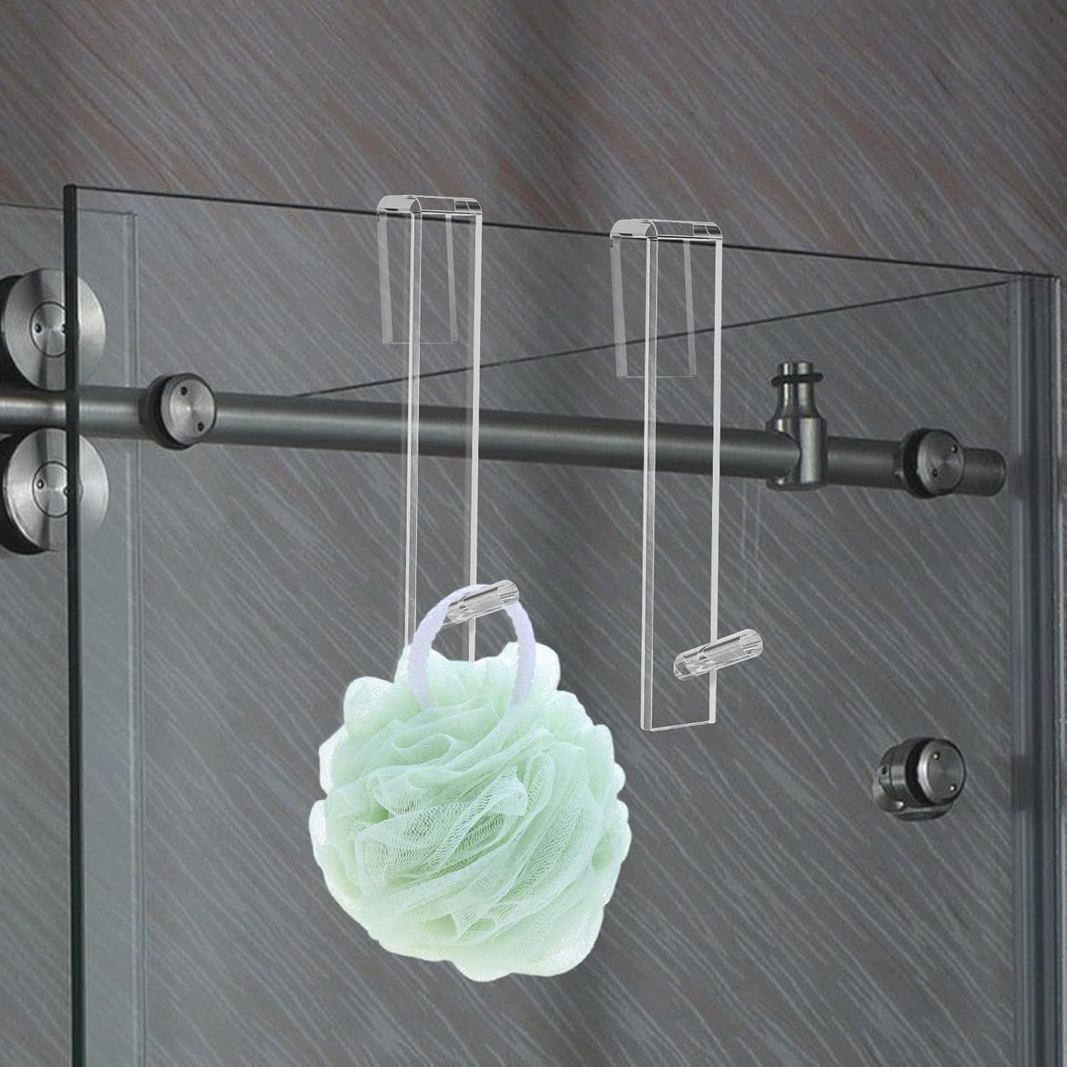 Shower Wall Door Hooks, Non-Slip Shower Door Hook, Suitable for Towels, Bathrobe, Towel Rack, Acrylic