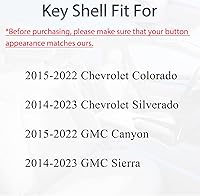Vista 4 de Carcasa de llavero de repuesto Compatible con Chevy Silverado Colorado GMC Canyon Sierra 2014 2015 2016 2017 2018 2019 2020 2021 2022 2023 Control