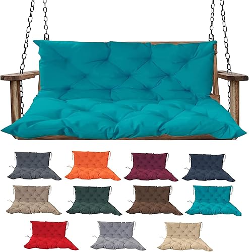 Cojines de columpio para porche con respaldo, cojines de banco impermeables de 2 a 3 plazas, cojines gruesos de 4 pulgadas para columpios al aire