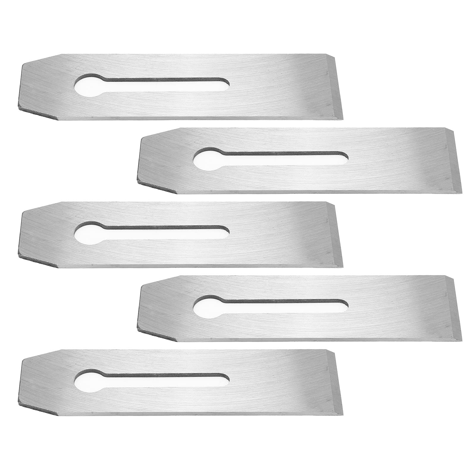SIXRUN Lama per Pialla Lama da Taglio in Acciaio Ad Alto Tenore di Carbonio 51 Mm 5 Pezzi Trattata Termicamente Resistente all'usura Facile da Usare per Pialle per la Lavorazione del Legno Falegnami
