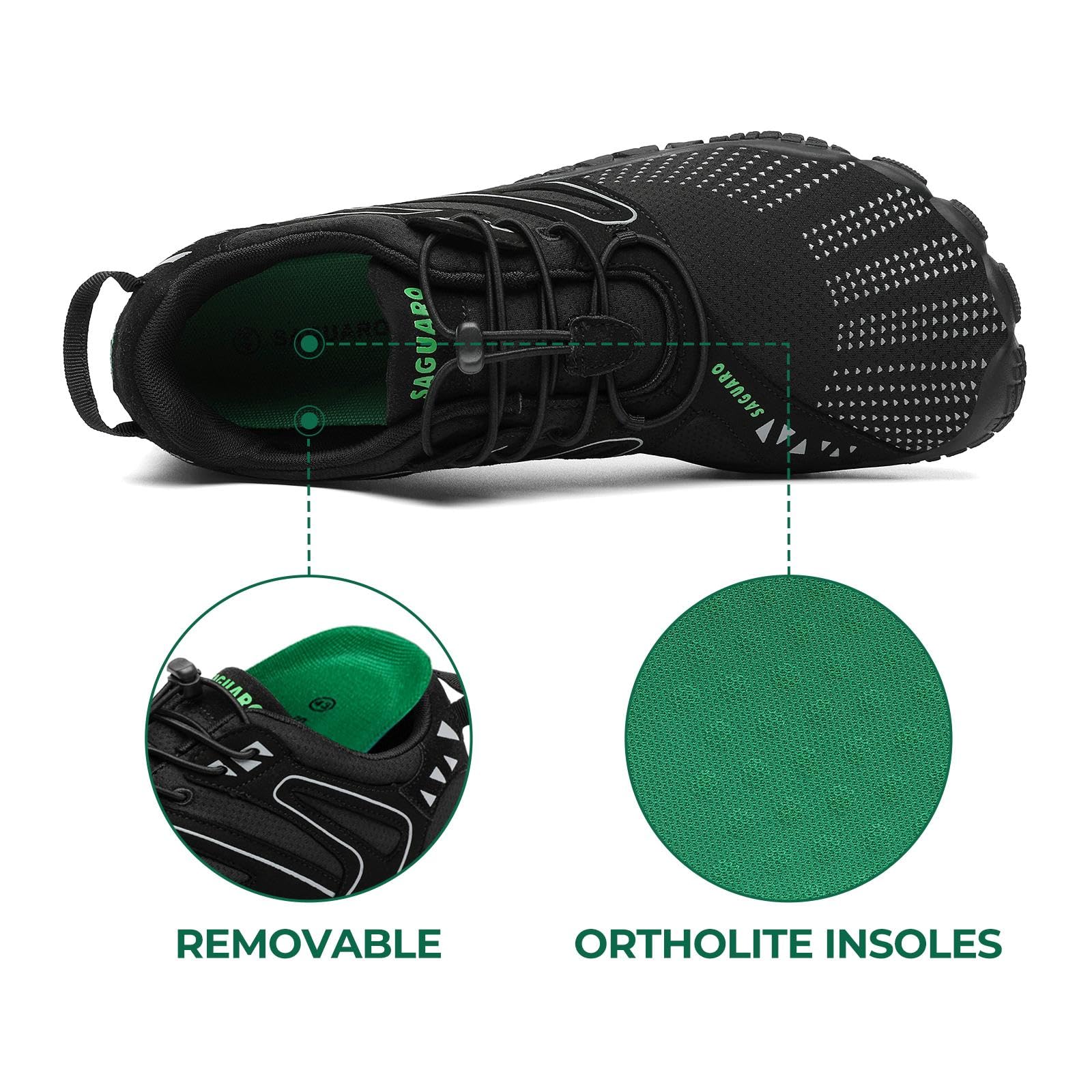 SAGUARO Scarpe Barefoot Shoes Minimaliste Scarpe da Trail Running Uomo Donna Gr.36-48