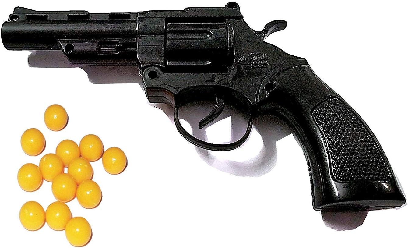Ma Gayatri Traders Plastic 8 Rounds with 40 Barrels High Grade Mini Toy Gun with BB Bullets, 6mm (Multicolour) - Pack of 1