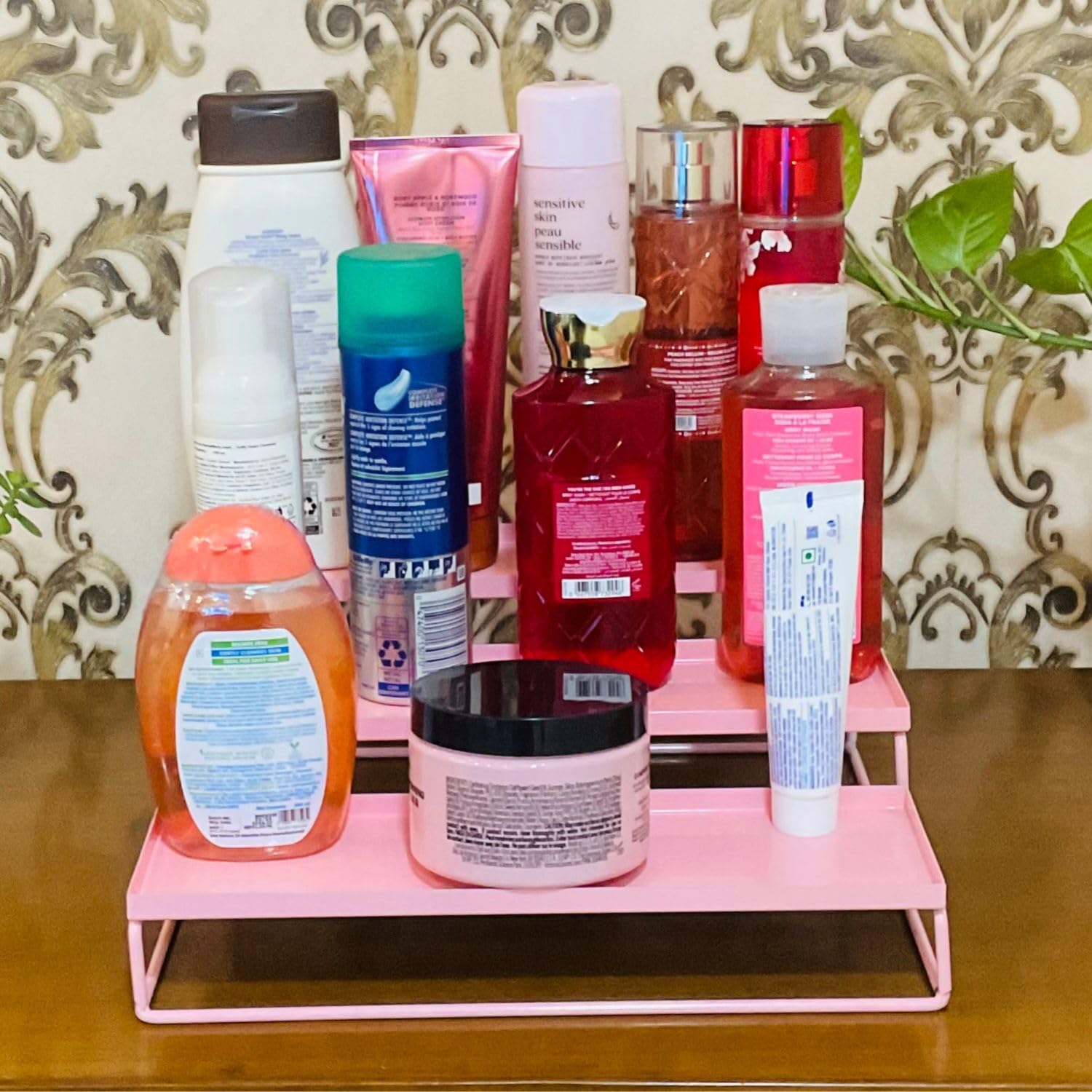 UMI Kitchen 3-Tier Step Standing Rack Kitchen Spice Bottle Rack Utensil Holder Food Storage Organizer for Cabinet Cupboard Pantry Shelf Bathroom organizer Rack Pink Pack of 2 offers donot miss 3 UMI Kitchen 3-Tier Step Standing Rack Kitchen Spice Bottle Rack Utensil Holder Food Storage Organizer for Cabinet Cupboard Pantry Shelf Bathroom organizer Rack Pink Pack of 2 offers donot miss