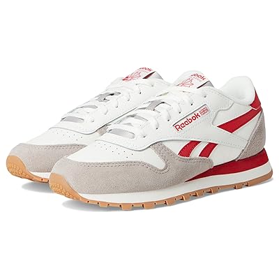 Reebok Kids Classic Leather (Big Kid) Kids Shoes Hazy Grey/Chalk/Vector Red