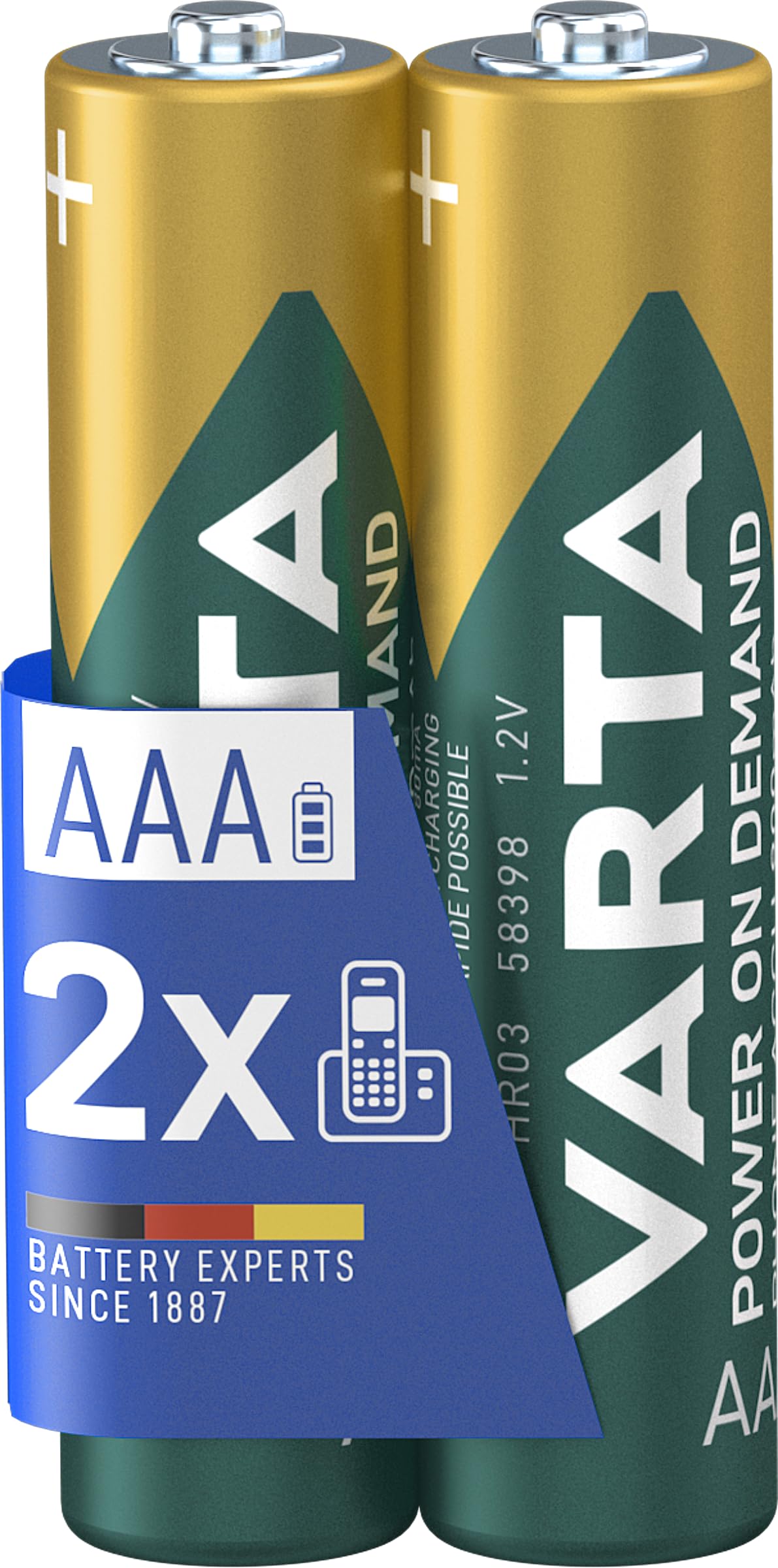 Varta AAA Ni-Mh Rechargeable Battery (800mAh), 2 Batteries