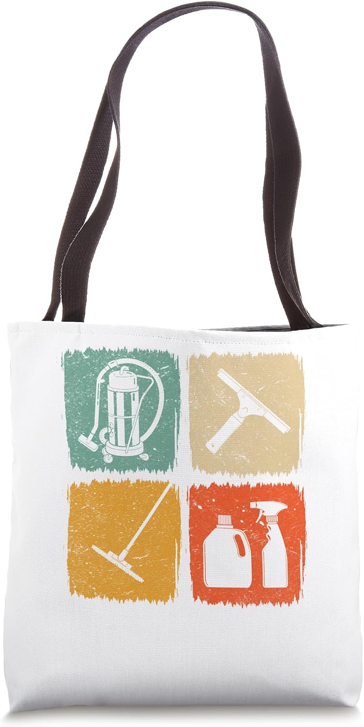 House Cleaner Retro Cleaning Equipment Housekeeper Tote Bag