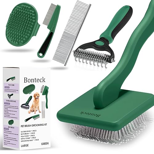 Miniatura 12 de Juego de Cepillo Alisador para Perros para Kit de Aseo 4 Piezas | Cepillo Grande para Perros Goldendoodles, Poodles, Doodles | Cepillo de Pinzas