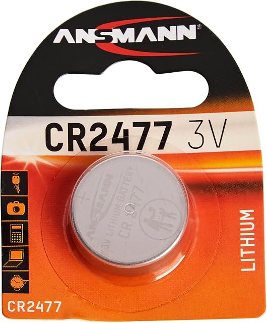 ANSMANN CR2477 Coin Battery [Pack of 1] Lithium 3V Button Cell Ideal For Car Starters, Garage Door Openers, Computer Memory Back, Watches, Pagers and, Calculators 1516-0010