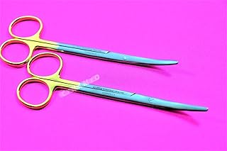 New 2 German Premium Quality TC METZENBAUM Scissors 5.5 inches Curved with Tungsten Carbide Inserts CYNAMED