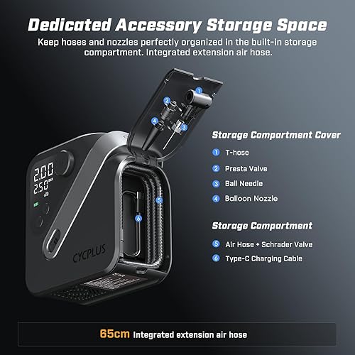Miniatura 5 de CYCPLUS Inflador de neumáticos AL7, compresor de aire portátil para camiones y camionetas, inflador de neumáticos de alta potencia 4 veces más