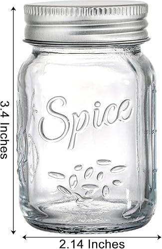 Miniatura 2 de Coloch Paquete de 30 tarros de vidrio de 4 onzas con tapas y etiquetas para coctelera, botella de especias vacía con tapas de metal herméticas y