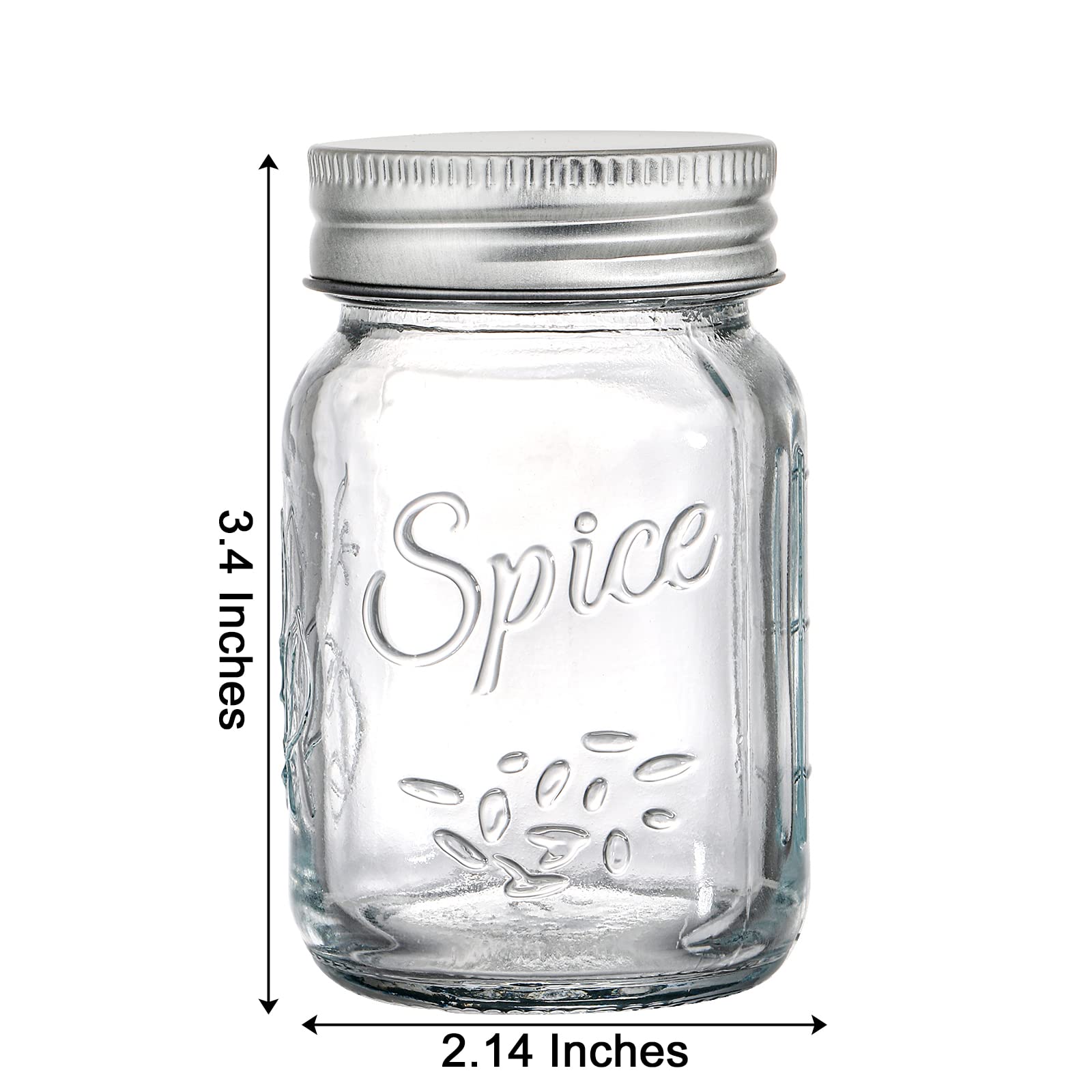 Coloch 30 Stück 118 ml Glas gewürzbehälter mit Metallkappe, Mason Gewürzglas runde Gewürzgläser mit faltbarem Gewürzstreuer Trichter für Kräuter und Gewürze, Gewürzpulver, DIY & Basteln Aufbewahrung