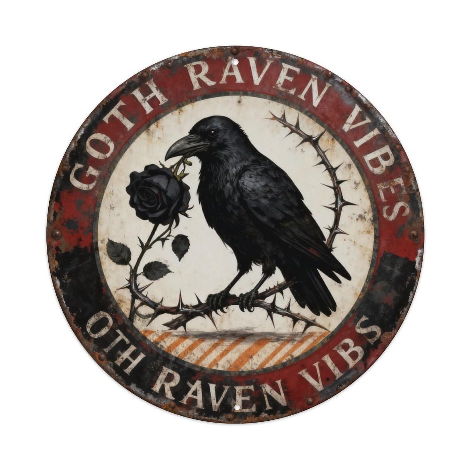 Goth Raven Vibes Metal Tin Sign Plaque