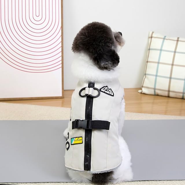 Foto 5 de 8 de Izefia Abrigo para Perros Ropa para Mascotas Abrigos de Clima Frío Chaqueta Deportiva al Aire Libre Suéter…