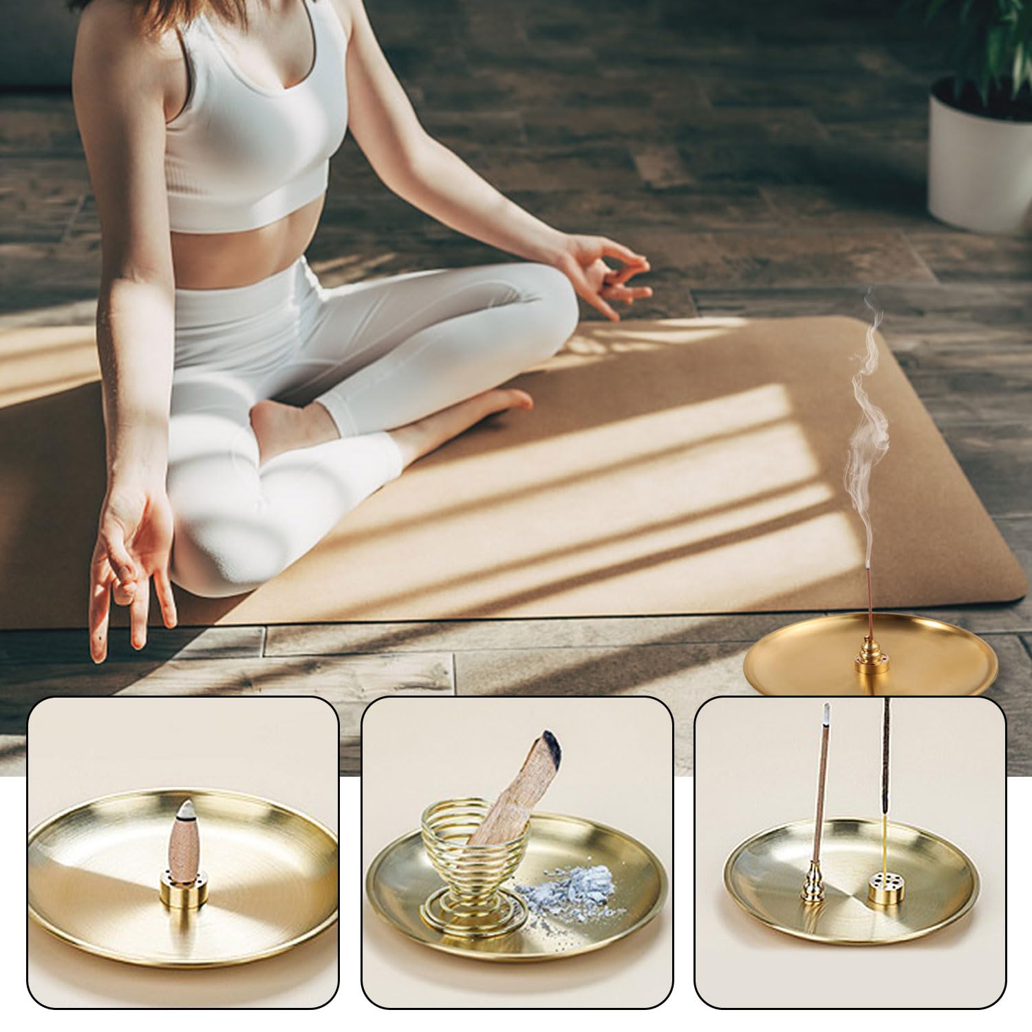 Porte-encens Forme Calebasse – Support Esthétique Pour Bâtonnets – Décoration Méditation, Yoga, Intérieur