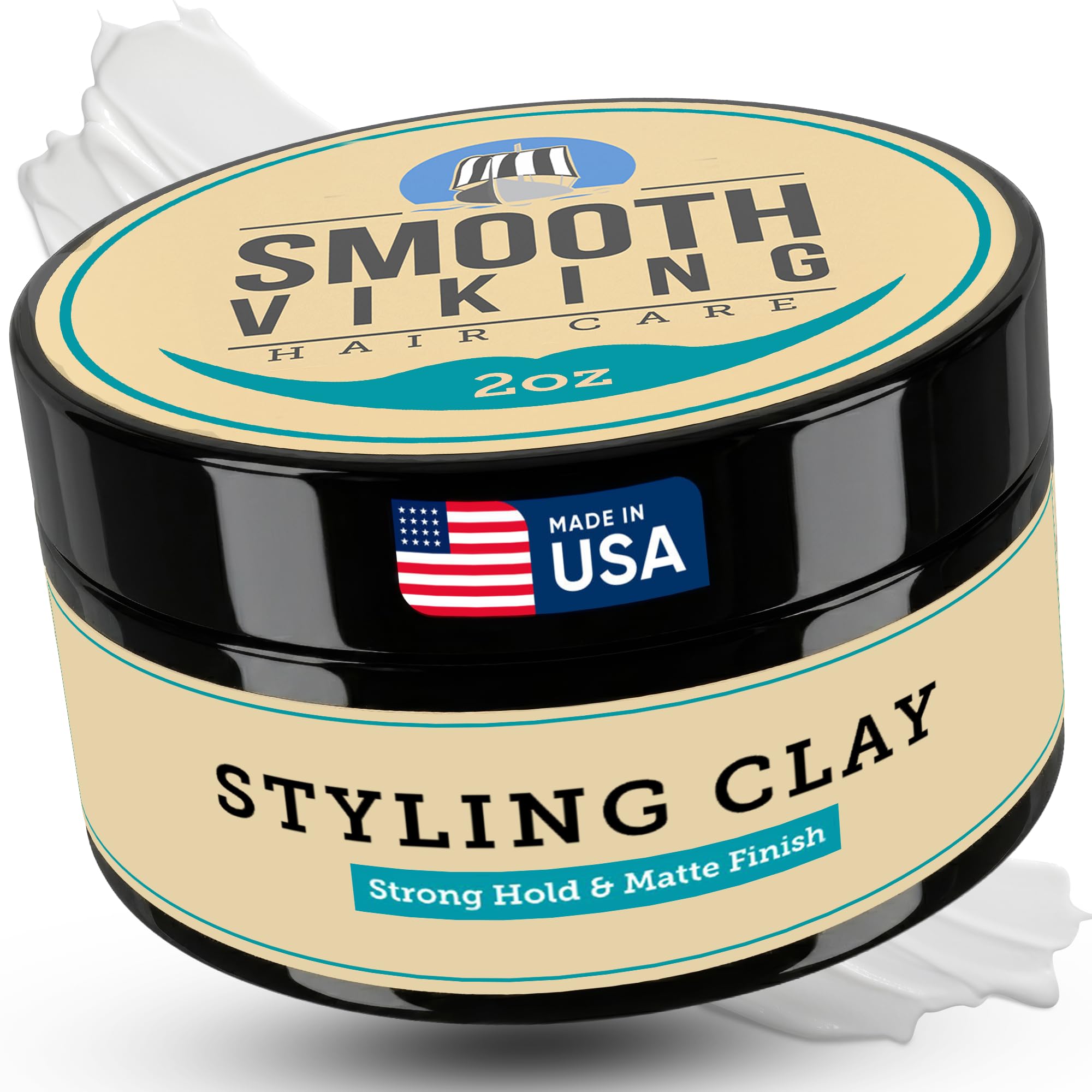 Smooth Viking Beard Care Hair Styling Clay for Men (2 Oz)