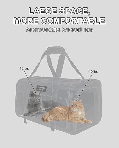 Vista 13 de Transportador de gatos para perros pequeños, medianos y grandes, transportador de gatos de lados suaves, transportador de viaje para mascotas, bolsa