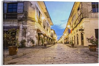 Famous Places Art Canvas-Vigan City Ilocos Sur Philippines Art Poster Poster Decorative Painting Canvas Wall Art Living Room Posters Bedroom Painting 12x18inch(30x45cm)