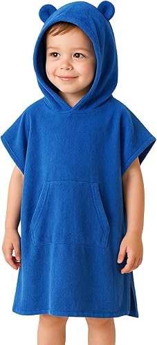 Miniatura 7 de MissShorthair Toalla Poncho para niños, toalla de playa con capucha para niña y niño, poncho de surf, bata de baño, toalla de baño de microfibra