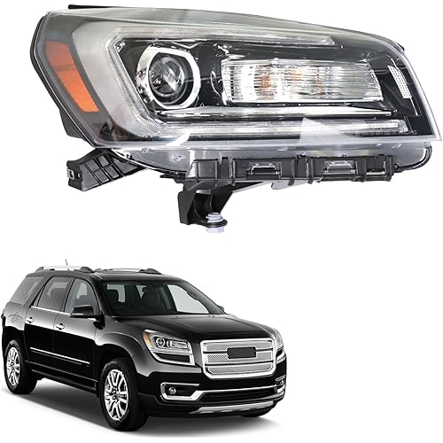 munirater 1-Pack Headlight Assembly Headlamp Halogen Passenger Side Replacement for 2013-2016 Acadia