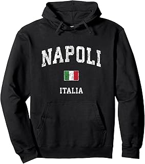Naples Italy Napoli Italia Vintage Athletic Sports Design Pullover Hoodie