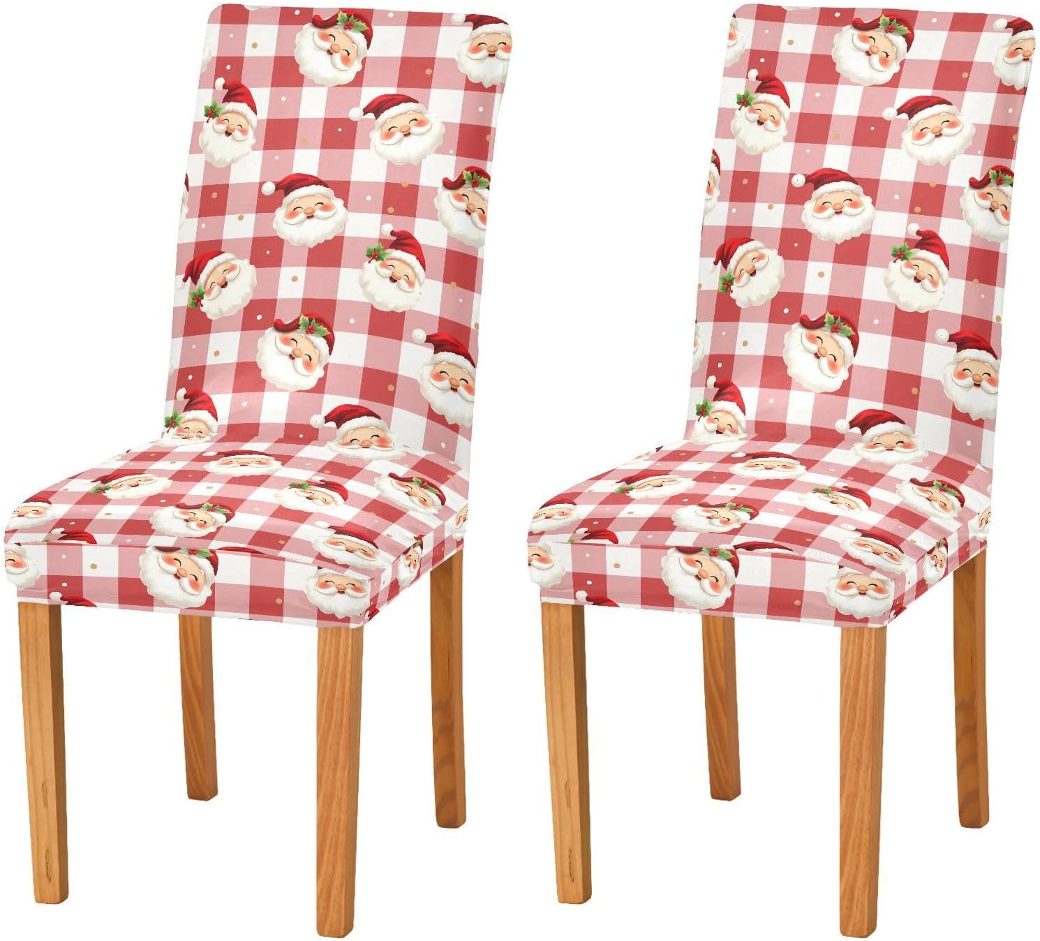 ALAZA Chair Covers for Dining Room, Cute Christmas Pattern Stretch Chair Cover Sets Chair Protector Removable Washable for Ktichen Restaurant Hotel