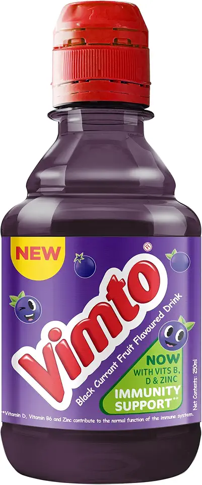 Vimto Blackcurrant Fortified Fruit Flavored Drink Bottle 250 ml