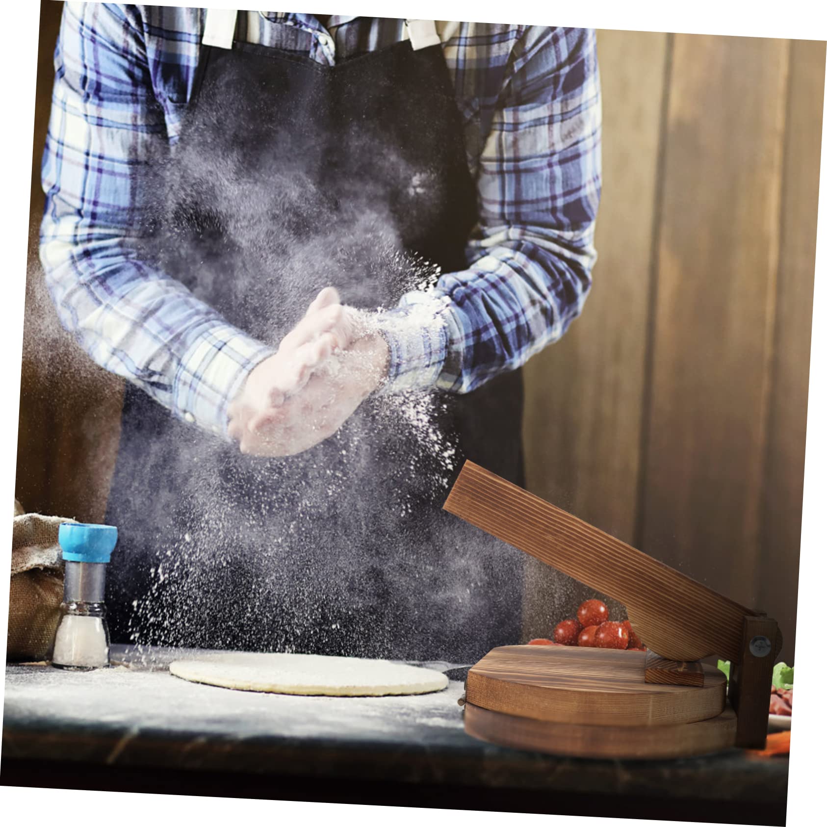 Cabilock Wooden Dumpling Press Mold Maker Press for Dumplings Simple Operation Labor Saving