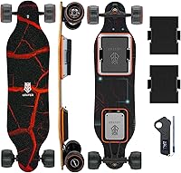 UDITER S3 Electric Skateboard: Dual 600W Motors, 28 MPH Top Speed, Swappable Batteries, 25 Mile Range Longboard