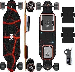 S3/Pixel Rider Electric Skateboards with Remote and Swappable Battery/Top Speed 28 Mph/2 * 600W Motors/12Miles/25Miles Max Range Electric Longboards for Adult＆Beginner