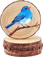 Vista 15 de FSWCCK Paquete de 6 rodajas de madera redondas naturales sin terminar, círculo de madera de 7-8 pulgadas, losas de madera grandes para centros