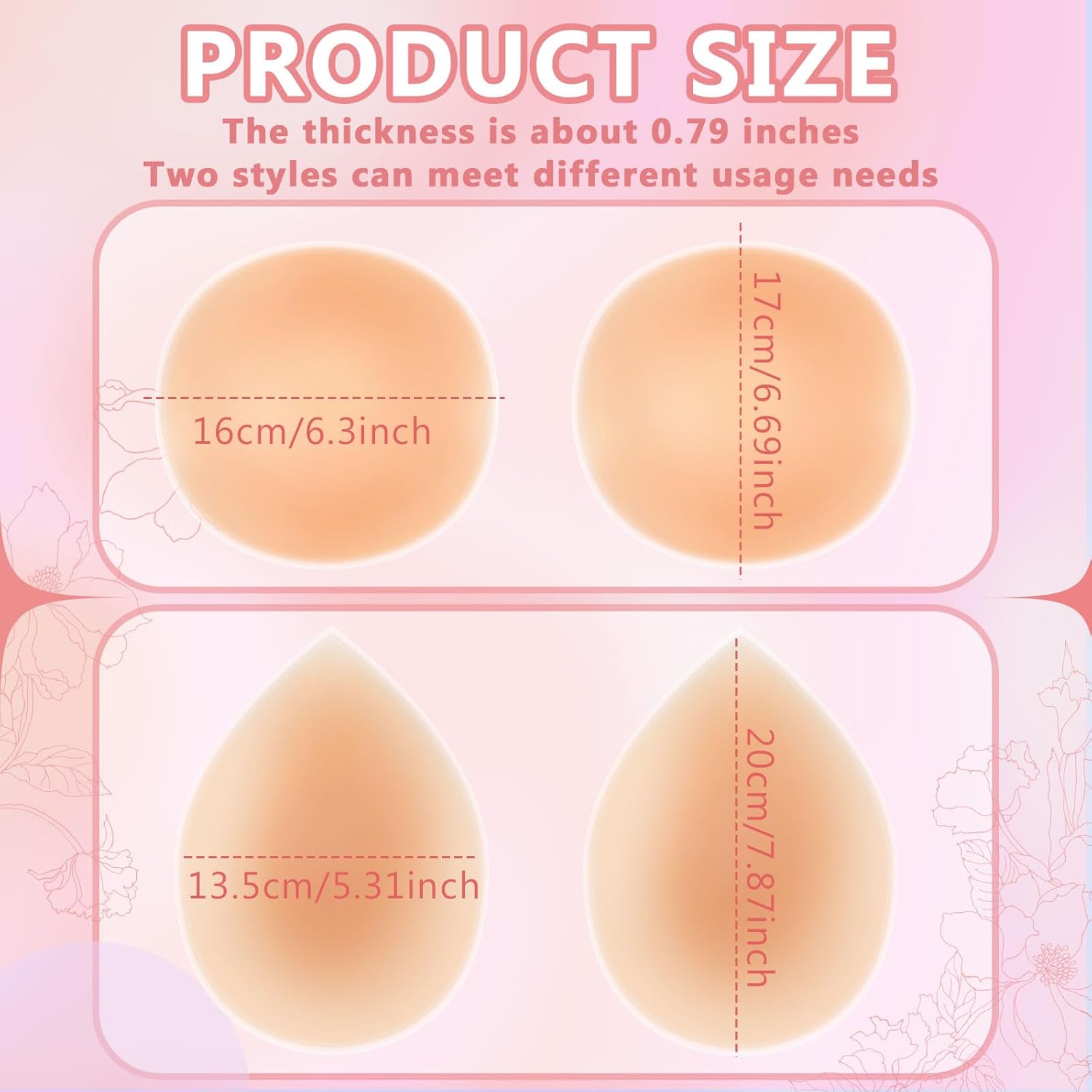 4 Pcs Silicone Butt Pads for Women Hip Dip Pads Adhesive Reusable Butt Padded Underwear Hip Lift Enhancer Shapewear Sticky Buttocks Enhancer Beige for Flat Buttocks Skin Tone - Image 2