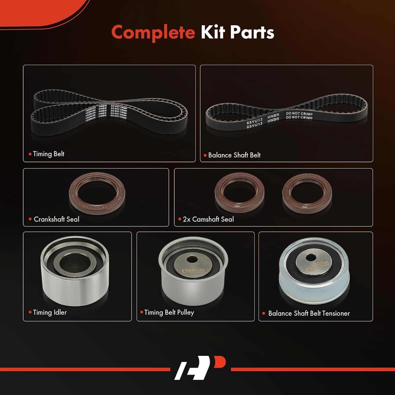 A-Premium Engine Timing Belt Kit Compatible with Mitsubishi Lancer 2003-2005, Eclipse 1995-1999 & Eagle Talon 1996-1998, Turbocharged GAS - 2.0L