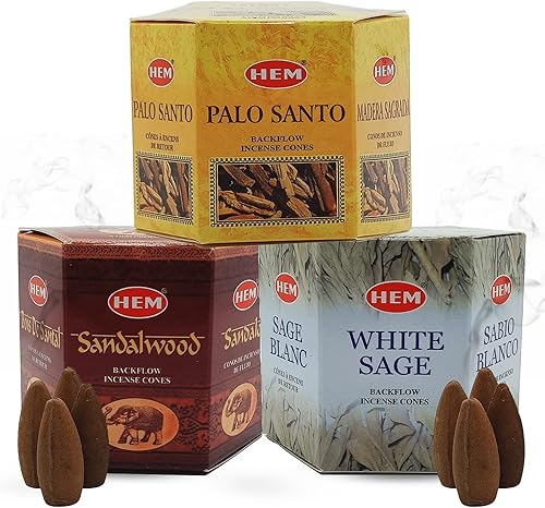 Hem Conos de incienso de madera de sándalo naturales (40 conos de incienso de reflujo) Incienso de madera de sándalo Cascada de fuente de incienso Hem Conos de incienso de madera de sándalo naturales (40 conos de incienso de reflujo) Incienso de madera de sándalo Cascada de fuente de incienso
