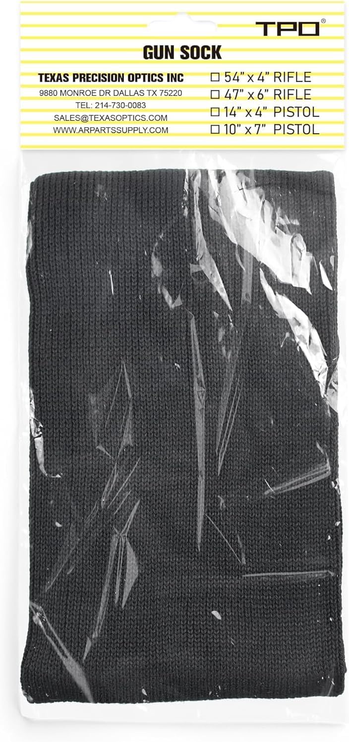 6 in 1 Pack 54x4 Silicone Treated Knit Gun Sock Cover, Non-Destructive, Easy-Slide, Rust-Preventing Rifle Cover Case Fit Most Rifles or Shotguns (Black x 6)