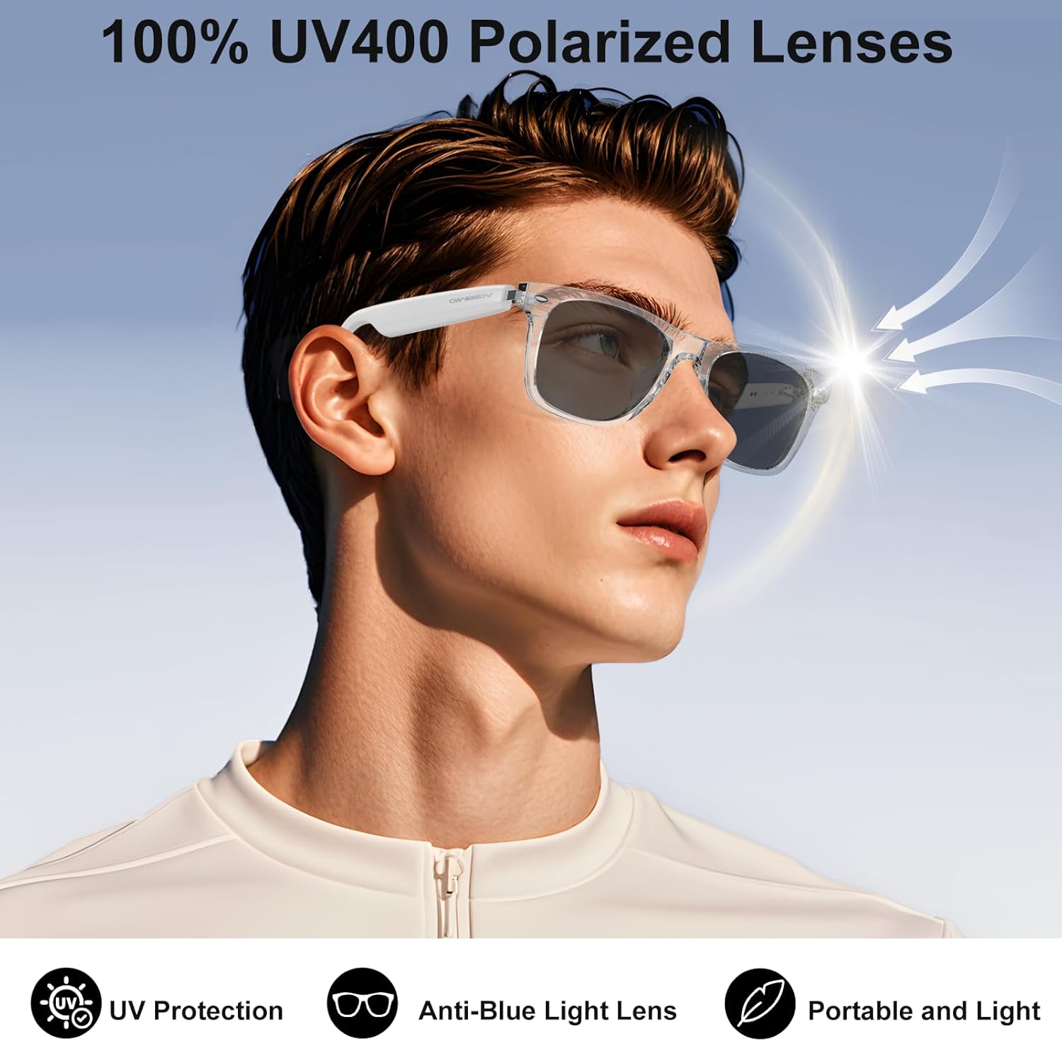 AI Smart Glasses for Men and Women with Chat GPT, Bluetooth Translation Glasses with 164 Languages and Color-Change Lens, Music Playback & Hands-Free Calls, UV & Blue Light Protection