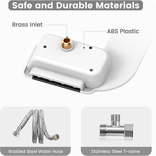 Miniatura 7 de Accesorio de bidé para inodoro, boquillas retráctiles dobles únicas Badays para asiento de inodoros, rociador de agua dulce autolimpiante no