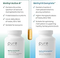 Vista 7 de Methyl B Complete - 60 cápsulas vegetales Suplemento óptimo de apoyo de metilación con quatrefolic 5-MTHF (folato activo), metilcobalamina