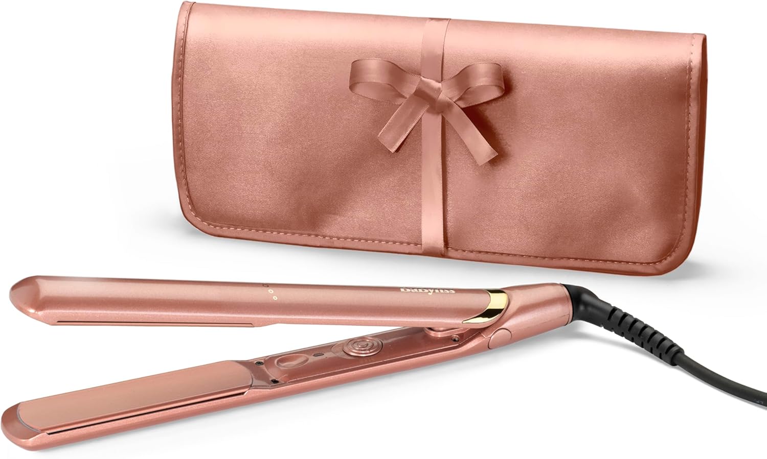 BaByliss Rose Gold Stijltang – Keramische Platen voor Glad Stylen, Multi-voltage Wereldwijd Gebruik, Ultra-snelle 15 Seconden Opwarming, 3 Temperatuurinstellingen tot 235°C, 2598PE