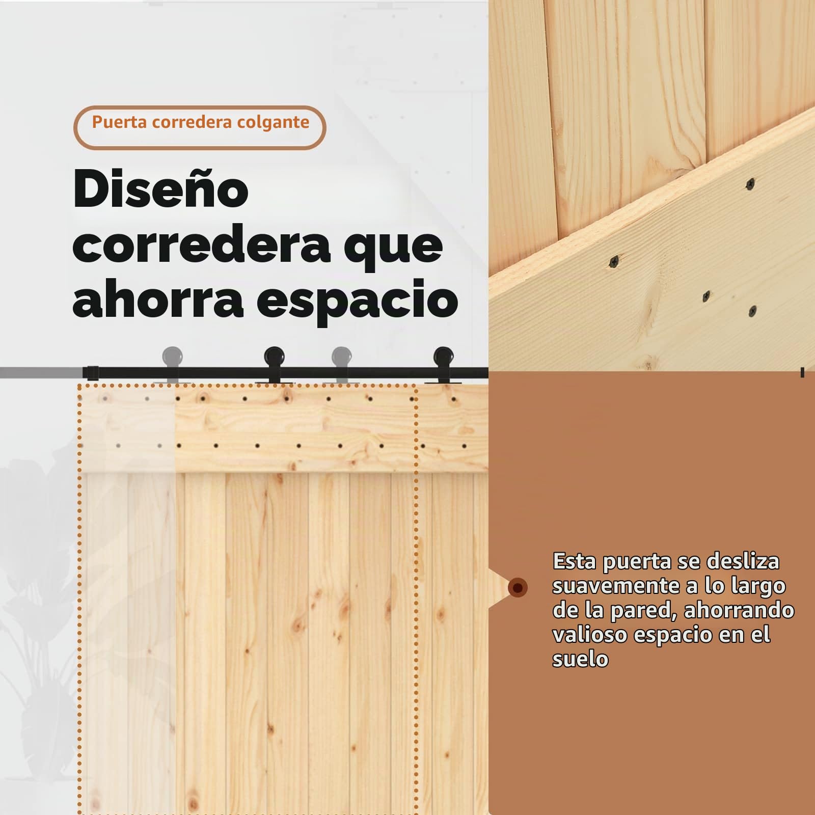 vidaXL Puerta Narvik Natural 95 x 210 cm Madera de Pino Sólido, Puerta Rectangular Moderna, Interior de Pino, Ahorra Espacio, Separador Contemporáneo de Habitaciones, Diseño Funcional