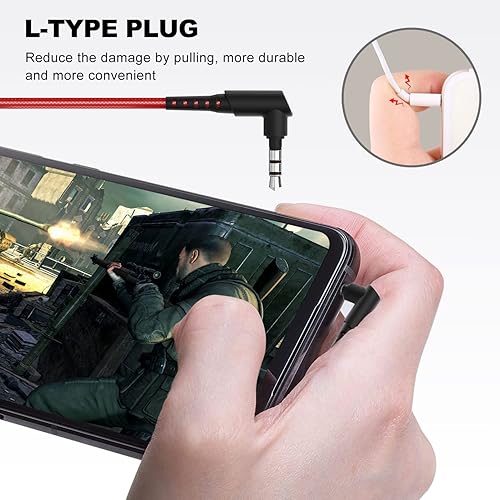 Miniatura 4 de Innens Auriculares para juegos con cable de 0138in con cancelación de ruido auriculares intrauditivos para juegos con micrófono y controles de